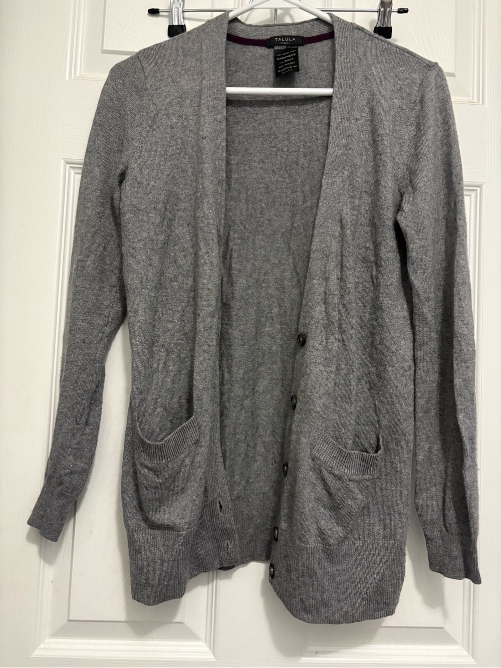 Aritzia Talula Gray Button up cashmere blend Cardigan